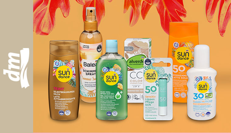 Protection for your skin under the sun at the dm store!