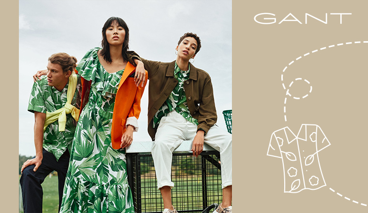 Dress in palm leaves with Gant